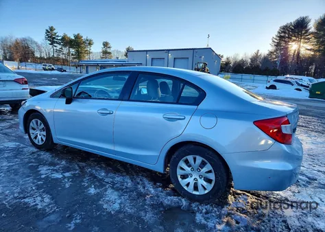 2012 Honda Civic Lx z USA, uszkodzony, nr VIN 2HGFB2F58CH549532
